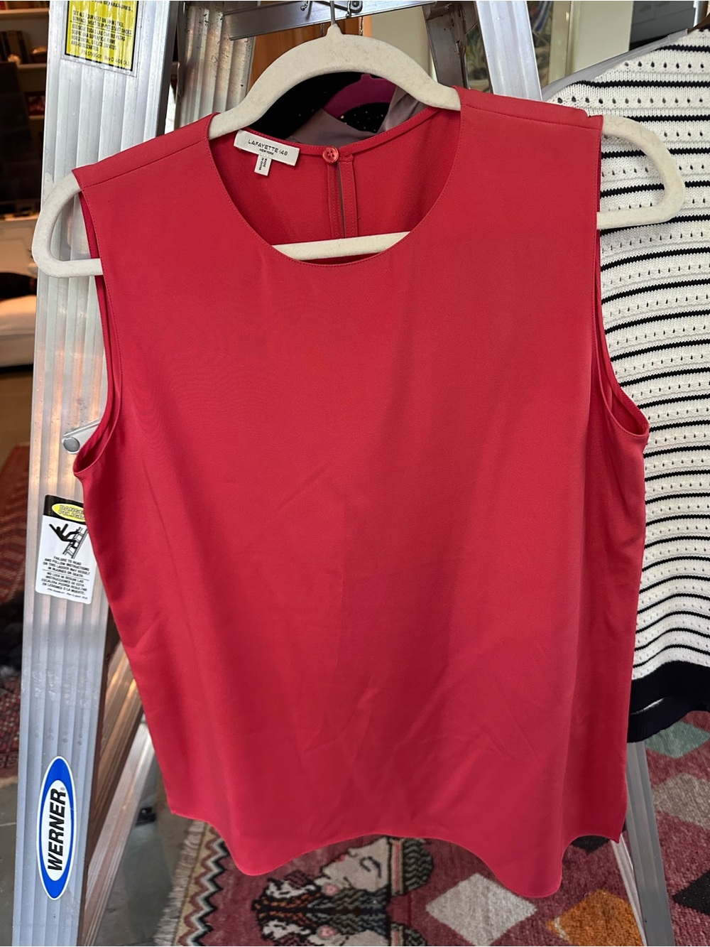 Lafayette 148 New York Sleeveless Raspberry-Red Shell Top